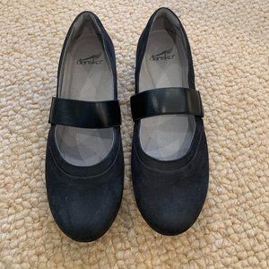 Dansko Black Suede Mary Jane Shoes - Size 38